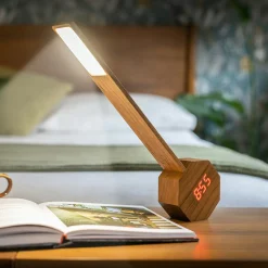 Levenger Lamps & Lighting|Lighting*Octagon One Plus Portable Desk Light and Alarm Clock