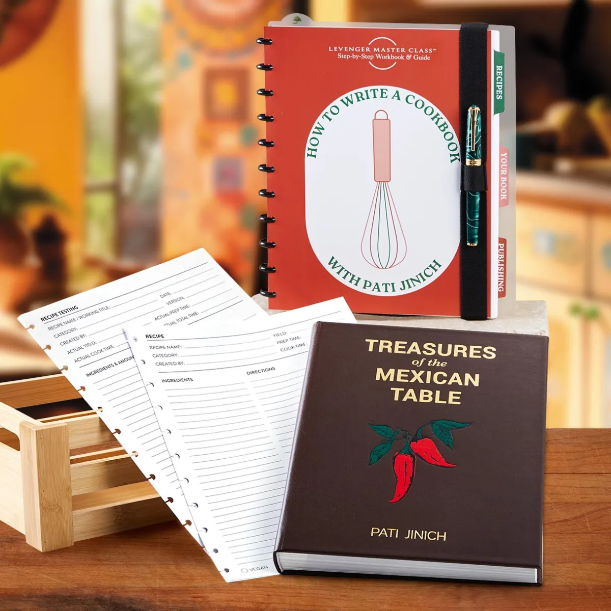 Levenger Letter Notebooks*Pati Jinich Master Class Leather Cookbook Bundle