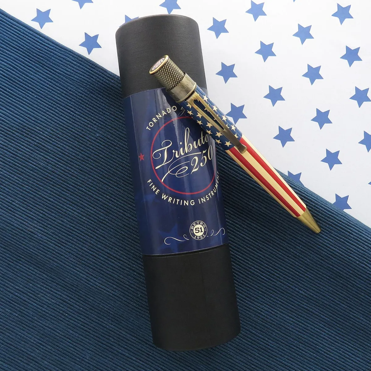 Levenger Rollerball Pens|Retro 51*Retro 51 Tornado Vintage Metalsmith Tribute 250 Flag Rollerball Pen