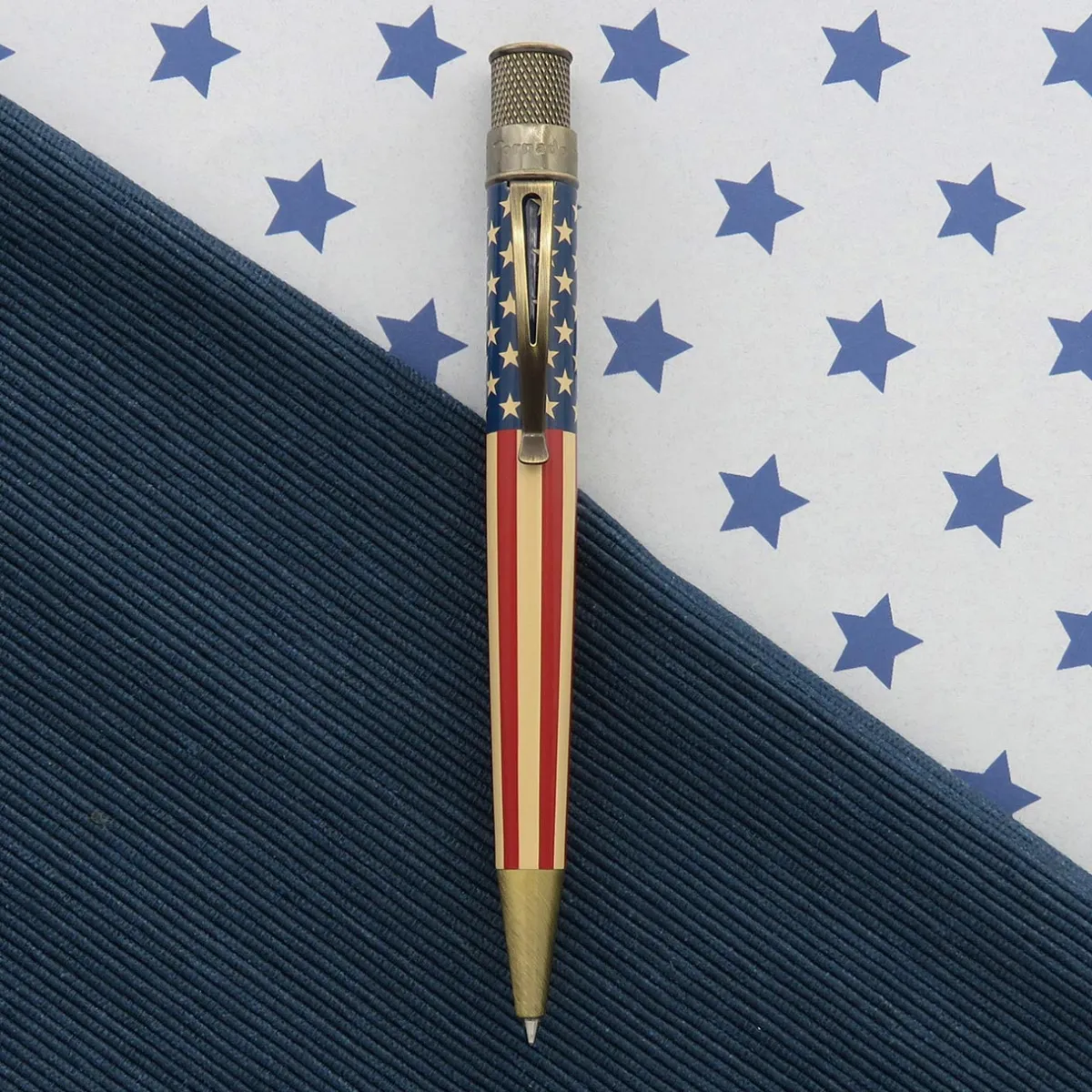 Levenger Rollerball Pens|Retro 51*Retro 51 Tornado Vintage Metalsmith Tribute 250 Flag Rollerball Pen