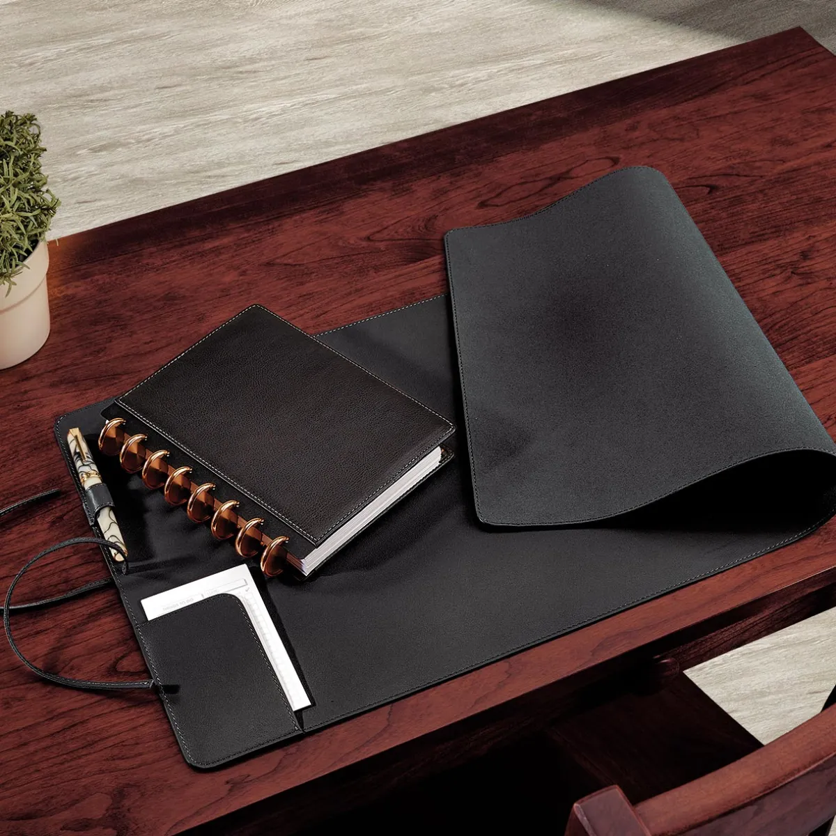 Levenger Tech Essentials|Workspace Organizers*Rollaway Leather Desk Mat