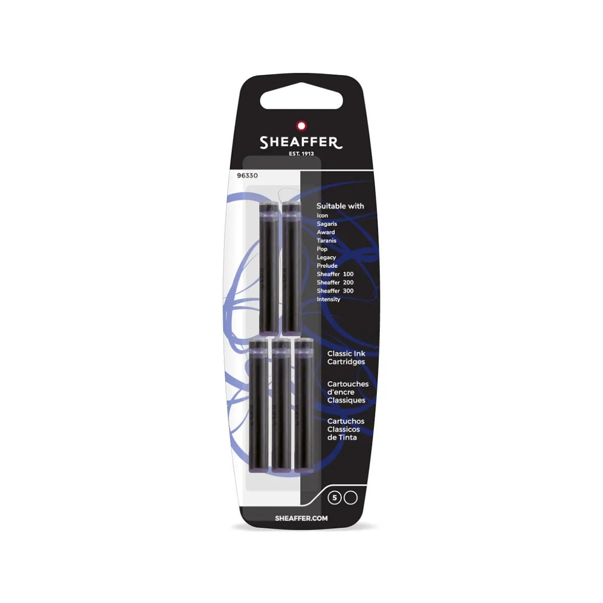 Levenger Ink Cartridges*Sheaffer Fountain Pen Ink Cartridges (set of 5)