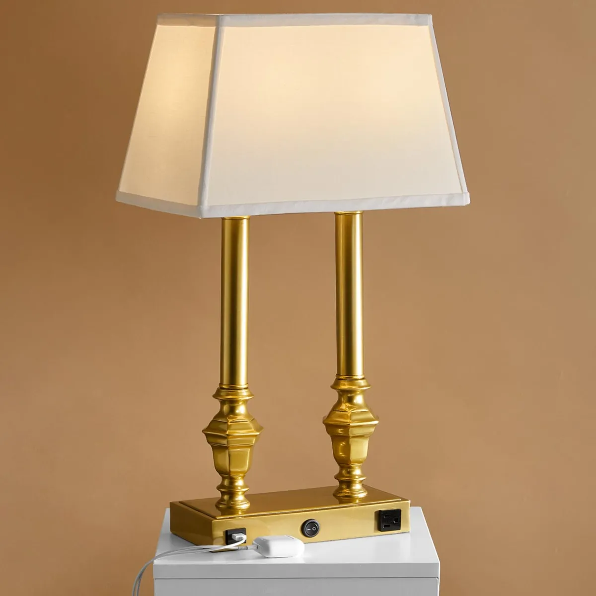 Levenger Lamps & Lighting|Lighting*Stiffel Twin Charging Desk Lamp