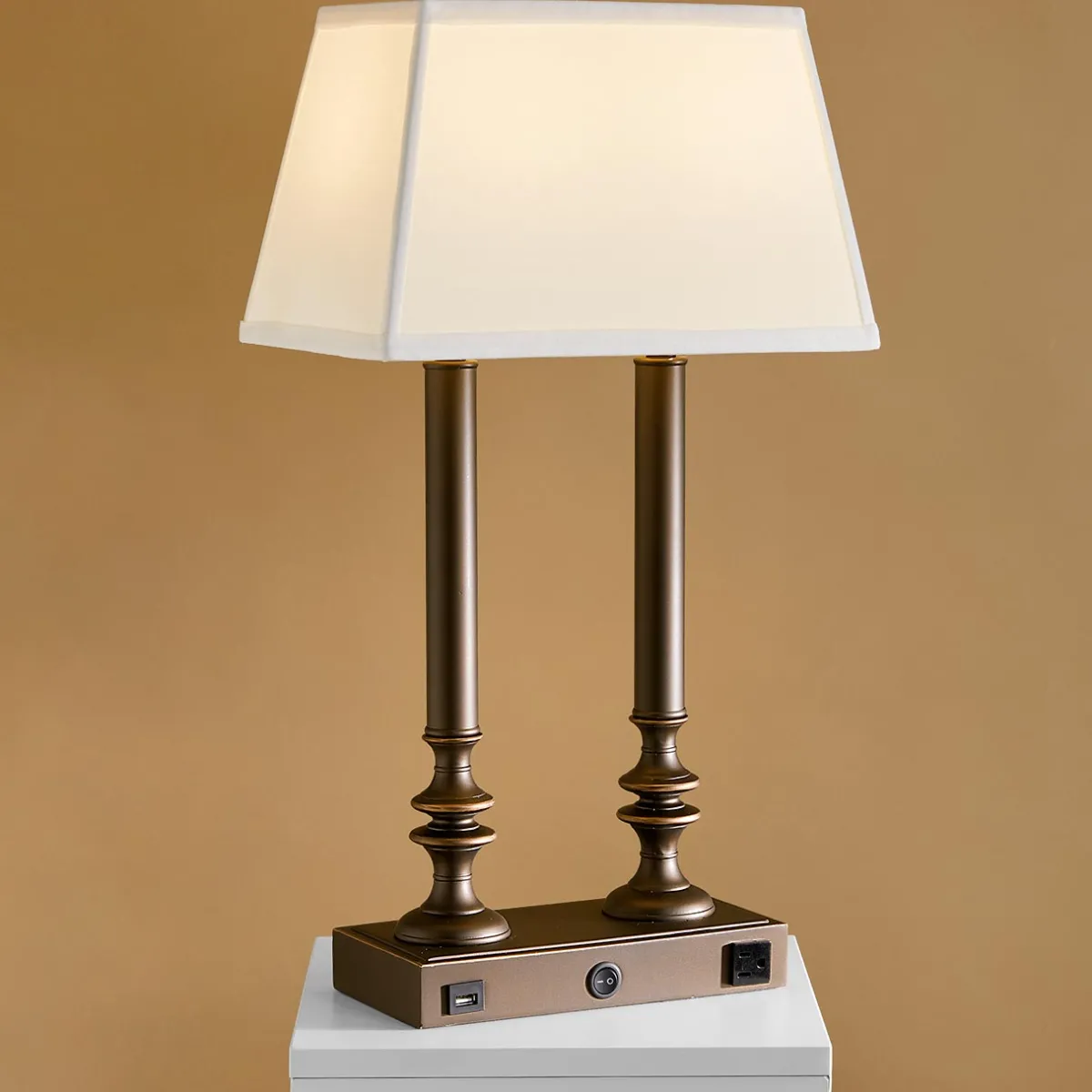 Levenger Lamps & Lighting|Lighting*Stiffel Twin Charging Desk Lamp