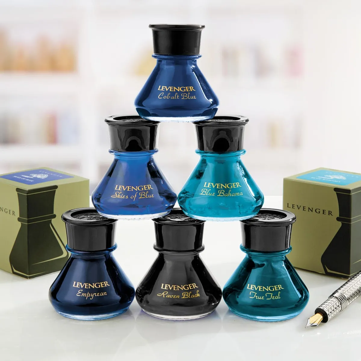 Levenger Levenger Inks & Refills|Bottled Ink*The BlueNote Ink Sextet