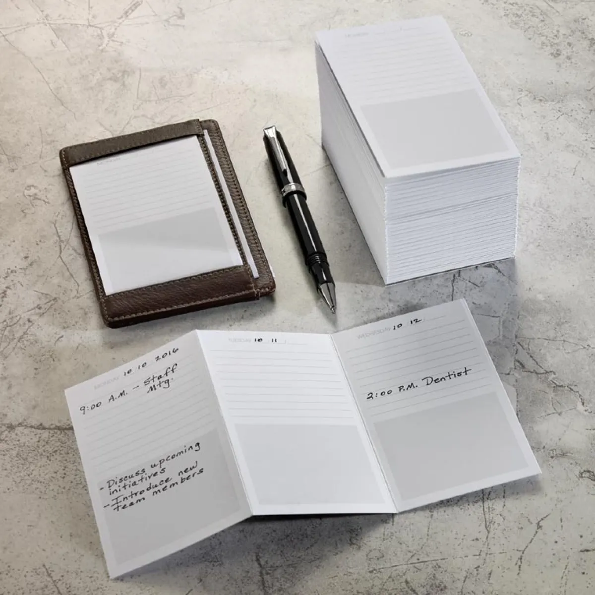 Levenger Desk Pad & Card Planners|Premium Index Cards*Triple-Decker Pocket Planner (set of 52)