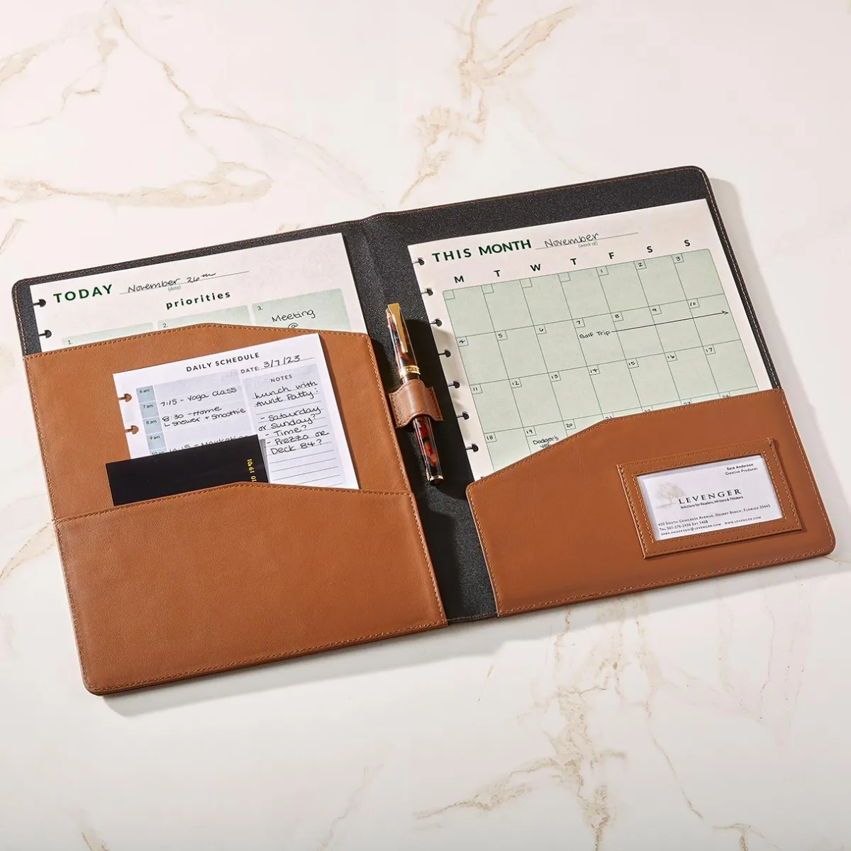 Levenger Padfolios|Business Gifts*Tri-Pocket Leather Folder