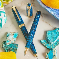 Levenger Levenger Pens|True Writers*True Writer Classic Azure Gold Pen