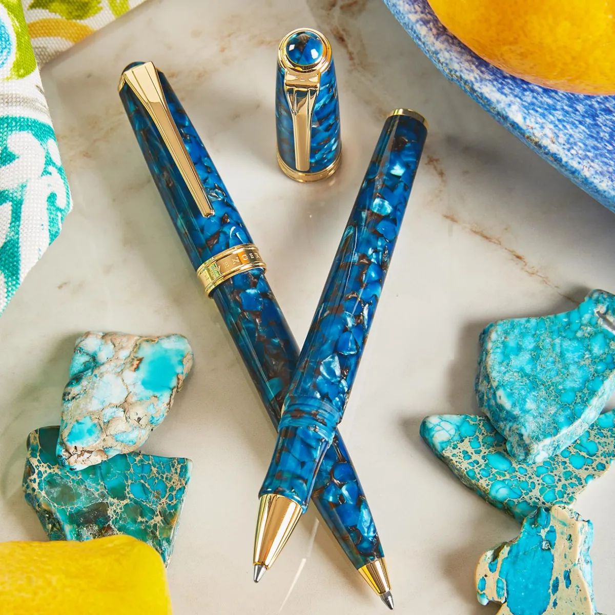 Levenger Levenger Pens|True Writers*True Writer Classic Azure Gold Pen