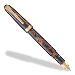 Levenger Levenger Pens|True Writers*True Writer Classic Golden Dark Tortoise Fountain Pen