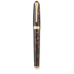 Levenger Levenger Pens|True Writers*True Writer Classic Golden Dark Tortoise Fountain Pen