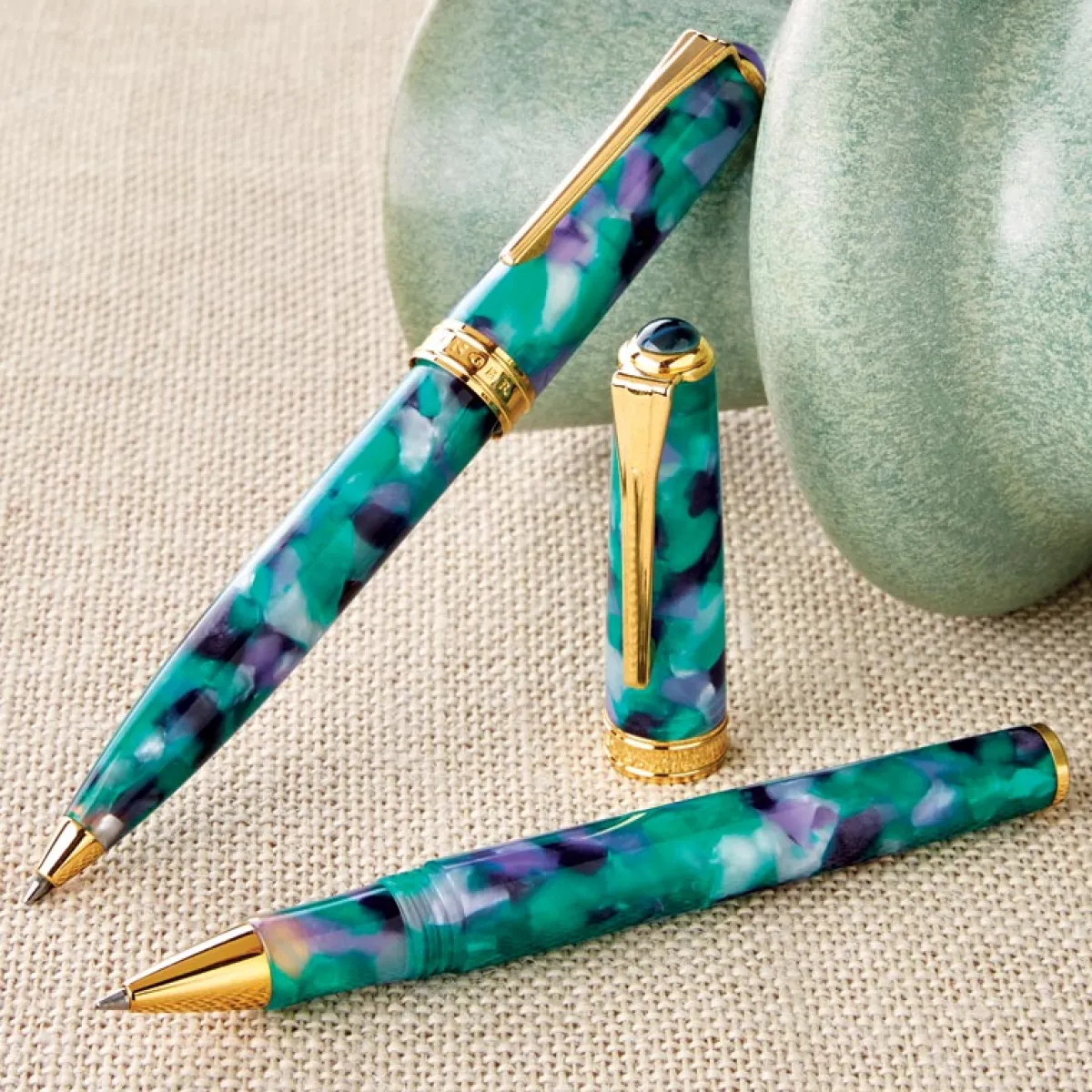Levenger Levenger Pens|True Writers*True Writer Classic Green Mosaic Pen