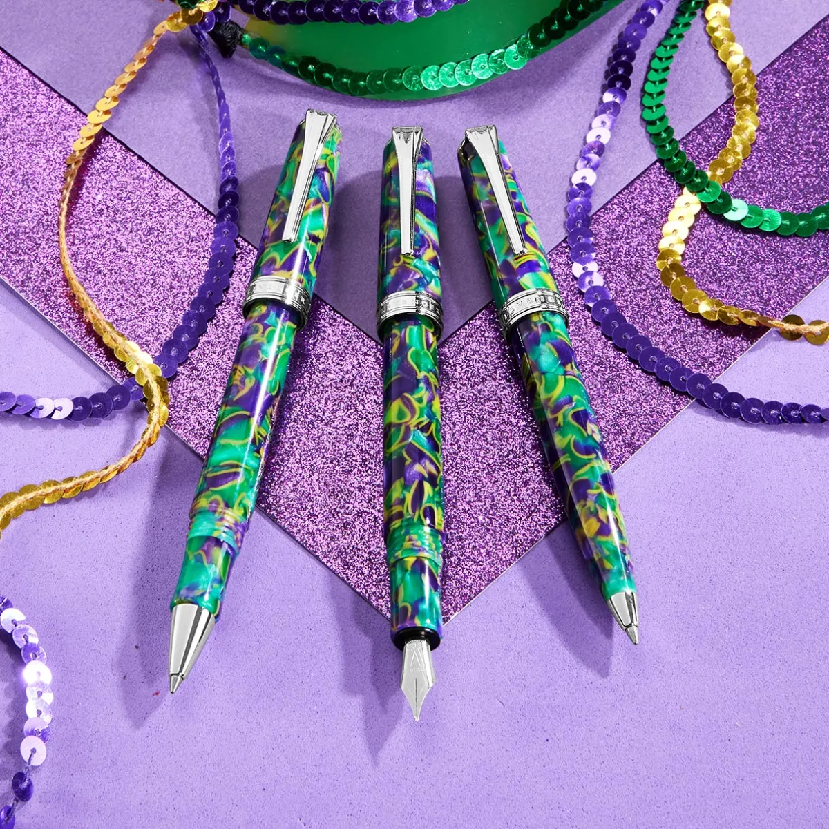 Levenger Levenger Pens|True Writers*True Writer Classic Mardi Gras Fountain Pen