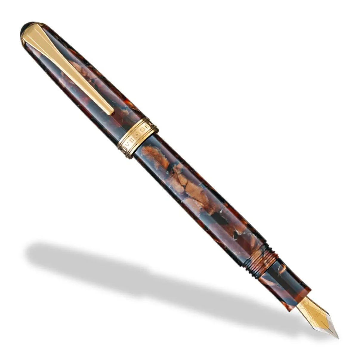 Levenger Levenger Pens|True Writers*True Writer Golden Dark Tortoise Fountain Pen Kit