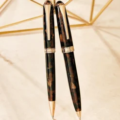 Levenger Levenger Pens|True Writers*True Writer Slim Golden Dark Tortoise Pen