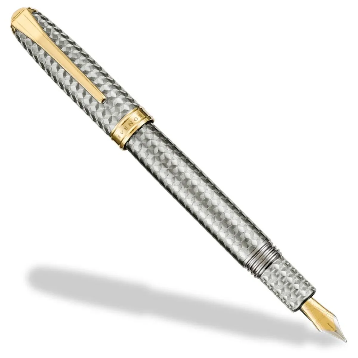 Levenger Levenger Pens|True Writers*True Writer Two-Tone Herringbone Anniversary Fountain Pen