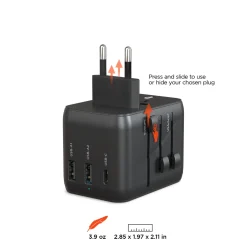 Levenger Travel Bags & Accessories*Universal Traveler Adapter with USB C