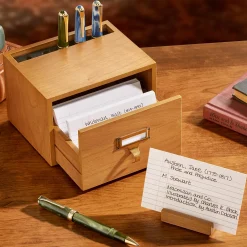 Levenger Index Card Accessories|Pen Cases & Stands*Vintage 3 x 5 Card Catalog Organizer