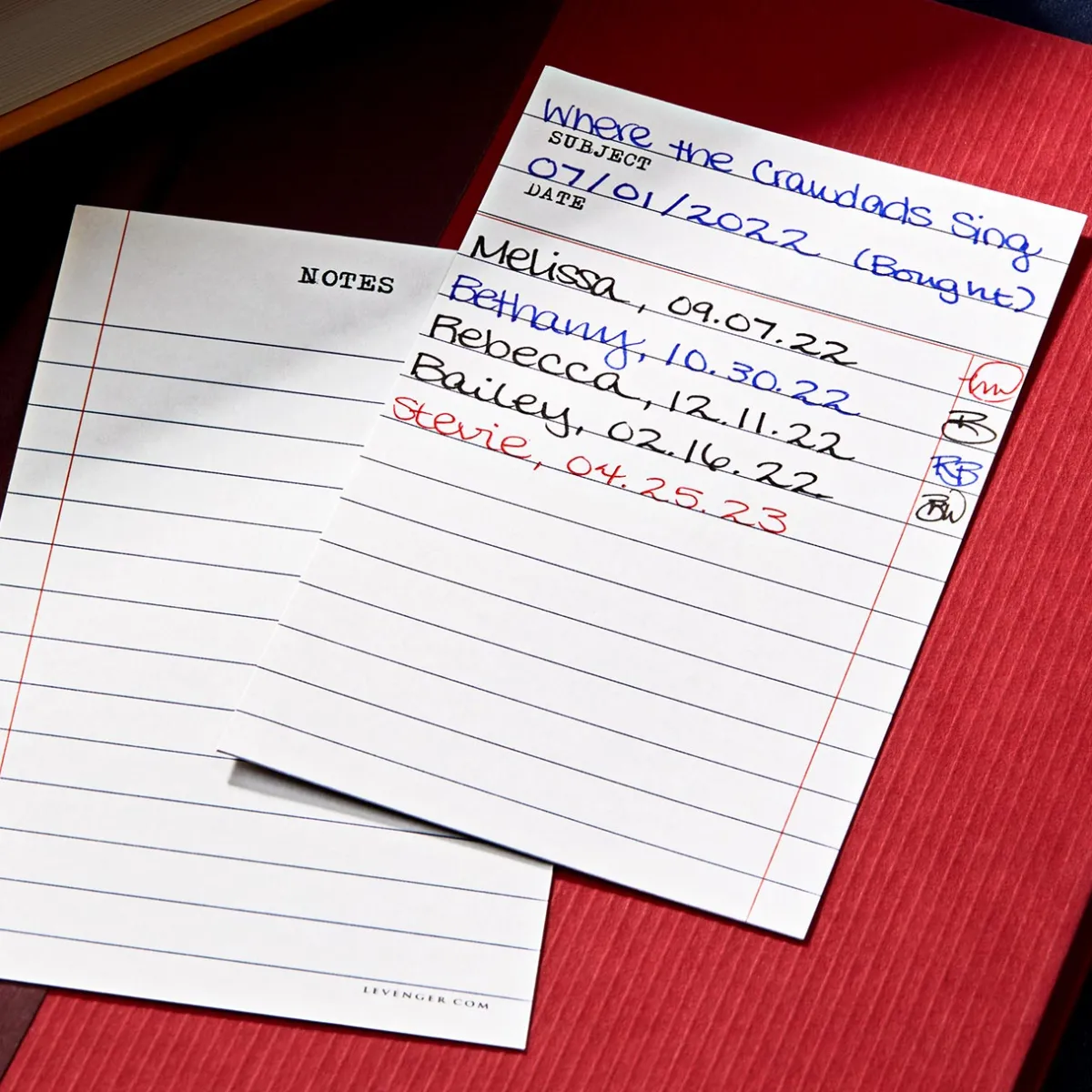 Levenger Premium Index Cards*Vintage Library 3 x 5 Cards (set of 50)